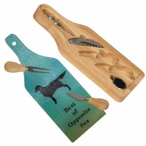 Wine & Cheese Set with Glass Cutting Board
